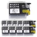 【クP02】LC11BK ブラザー用 LC11 互換インクカートリッジ 顔料 ブラック 10個セット【メール便送料無料】　顔料ブラック10個セット