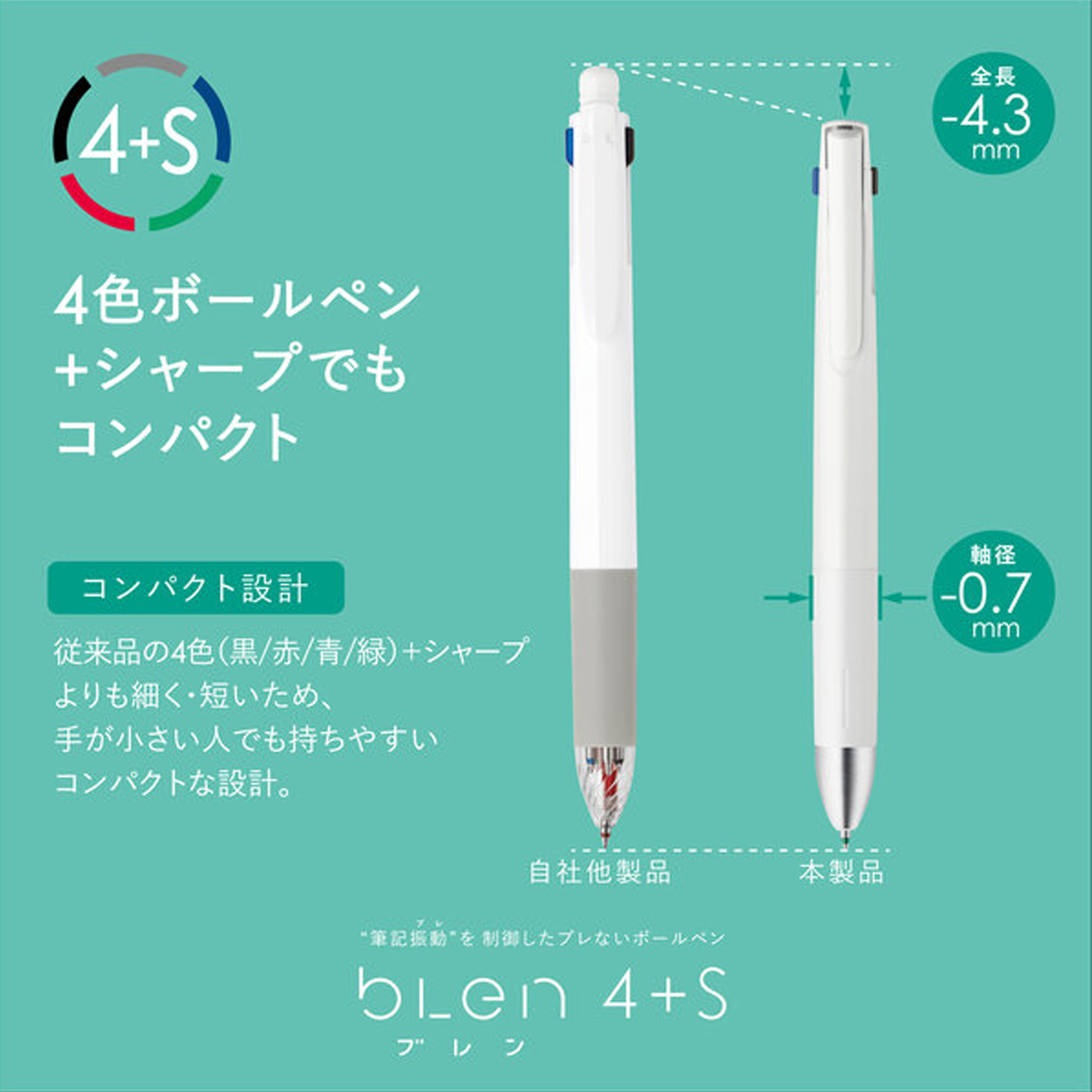 ゼブラ ZEBRA ブレン4＋S blen4＋S 0.7 全5色 B4SA88【メール便