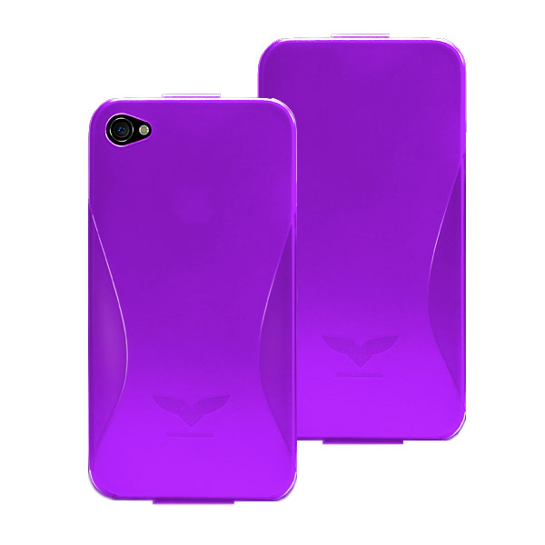 【処分セール】Maclove iPhone4用PCハードケース  Challenger case Silver Light パープル 【メール便可】　パープル