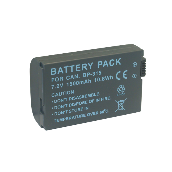 Canon キヤノン ビデオカメラ用 BP-315互換バッテリー 【メール便可】