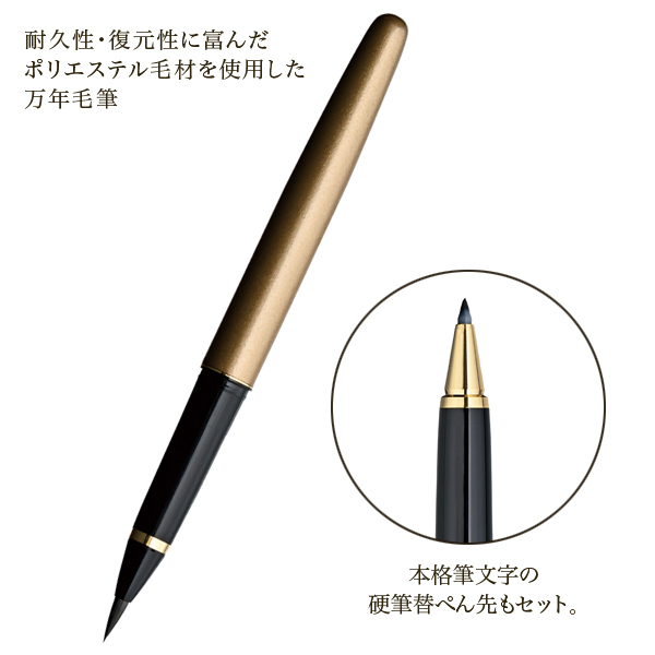 限定】呉竹 Kuretake くれ竹万年毛筆 硬筆替ぺん先付 金軸【メール便不可】 金軸（品番：DU190-50）商品詳細【こまもの本舗】