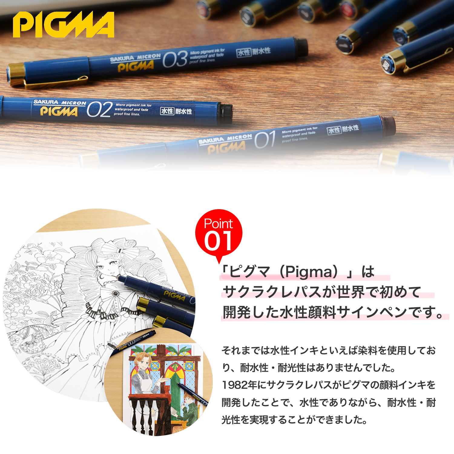 サクラクレパス PIGMA ピグマ くろ【メール便可】　くろ 線種 12種から選択