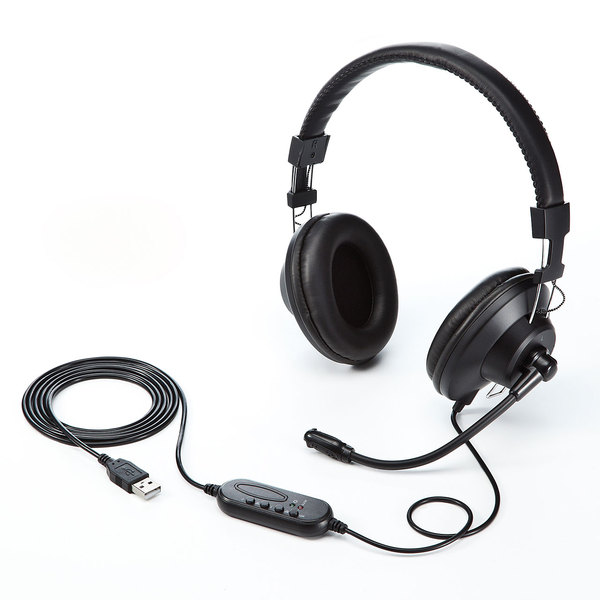 サンワサプライ USB ヘッドセット ブラック MM-HSU01BK (sb) 【送料無料】