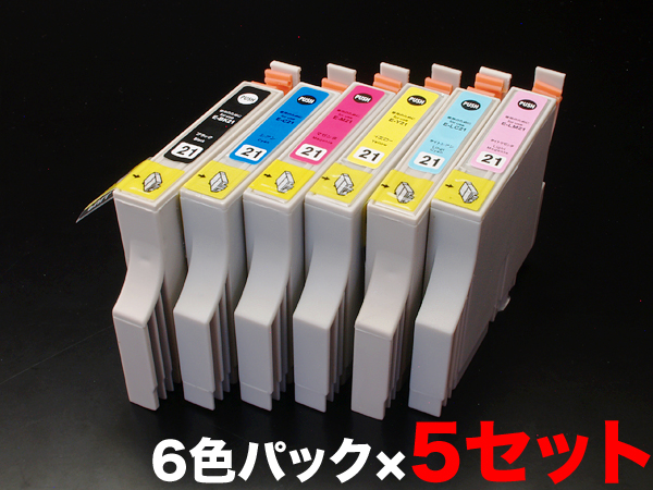 IC6CL21 エプソン用 IC21 互換インクカートリッジ 6色×5セット【送料無料】　6色×5セット