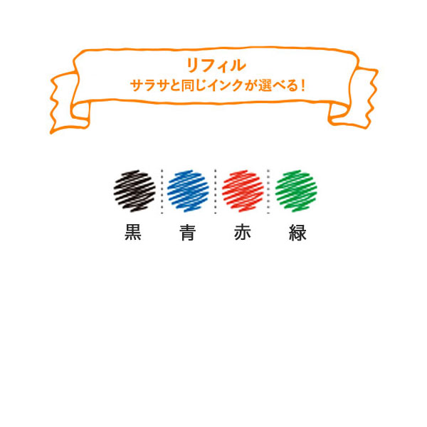 ゼブラ ZEBRA ジェルボールペン替芯・サラサ搭載インク NJK-0.5芯（0.5mm）RNJK5【メール便可】 18色から選択（品番：RNJK5 ）商品詳細【こまもの本舗】