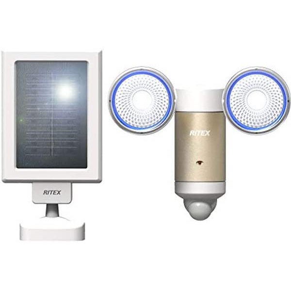 ムサシ RITEX LEDセンサーライト (3W×2灯) ソーラー式 防雨型 S-65L (sb) 【送料無料】　