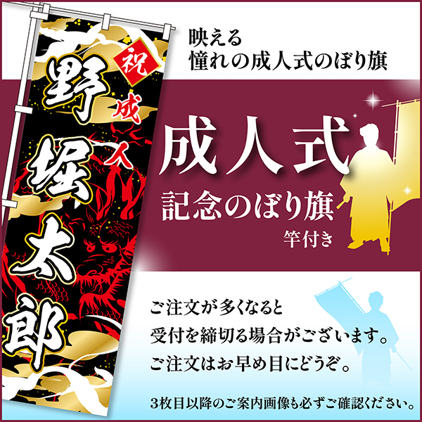 卒業 入学 に変更可能 成人式 のぼり旗 ポール付き 柄 66 龍 辰