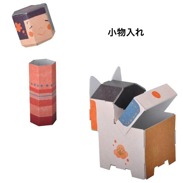 hacomo ハコモ ダンボール工作キット えんぎもの こけし＆張子犬 子宝 成長 THM-3976【メール便可】 こけし＆張子犬（品番：THM -3976）商品詳細【こまもの本舗】