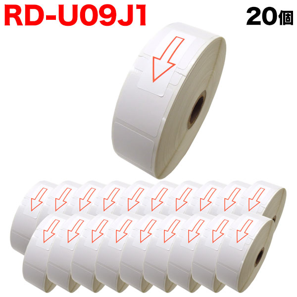 ブラザー用 RDロール プレカット紙ラベル (感熱紙) RD-U09J1 互換品 30mm×30mm 蛍光増白剤不使用 2167枚入り 20個セット【送料無料】  （品番：TPR-RD-U09J1-20）詳細情報【こまもの本舗】