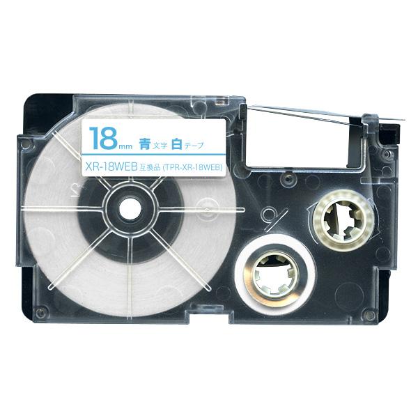 カシオ用 ネームランド 互換 テープカートリッジ XR-18WEB ラベル【メール便可】 18mm／白テープ／青文字（品番：TPR-XR-18WEB ）詳細情報【こまもの本舗】